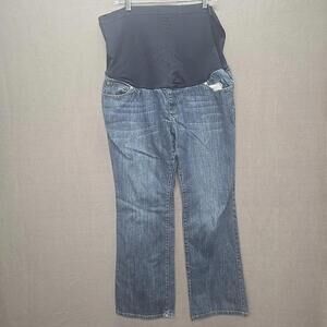 Liz Lange Maternity Full Panel Bootcut Jeans 16 Stretch Elastic Waist Denim